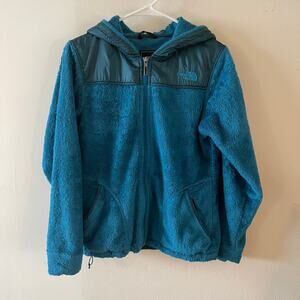The North Face Oso Hoodie Womens Small Teal Fleece Full Zip Jacket Warm Cozy